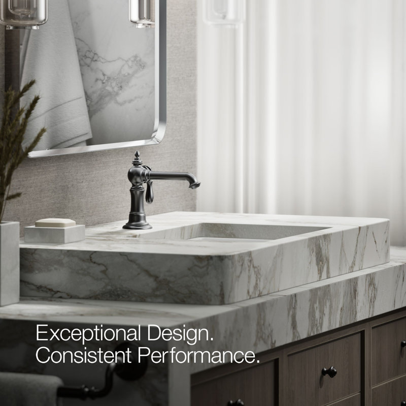 Artifacts® Single Hole Bathroom Faucet with Drain Assembly, Matte Black