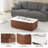 39.4" Modern Fluted Storage Coffee Table with Faux Marble Top-1690271214