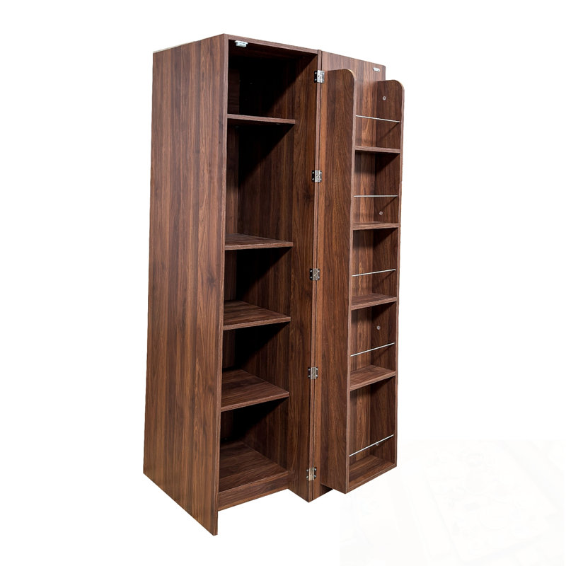 Garde-manger avec portes et tablettes, Noyer