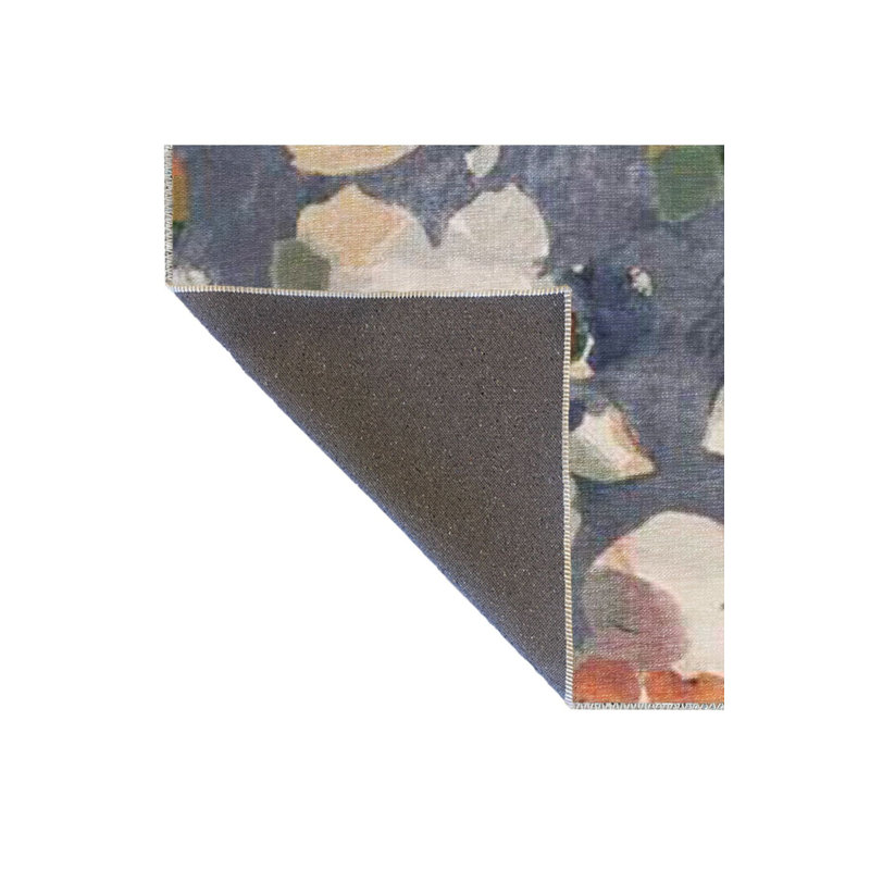 Tapis décoratif multicolore à motif floral et lavable à la machine, Rectangulaire 5 pi 1 po x 7 pi 7 po