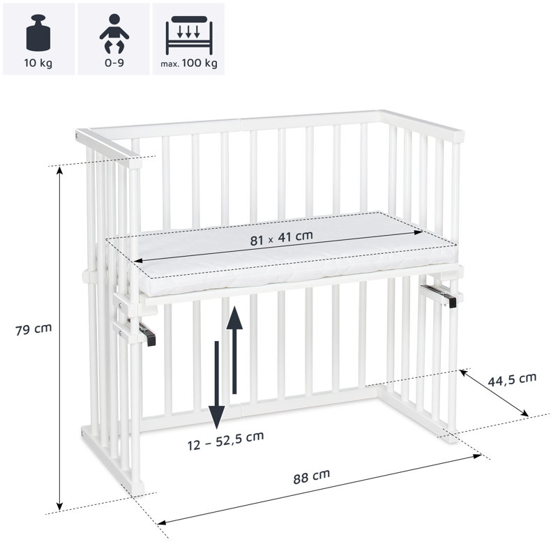 Babybay 5-in-1 Bedside Crib, White