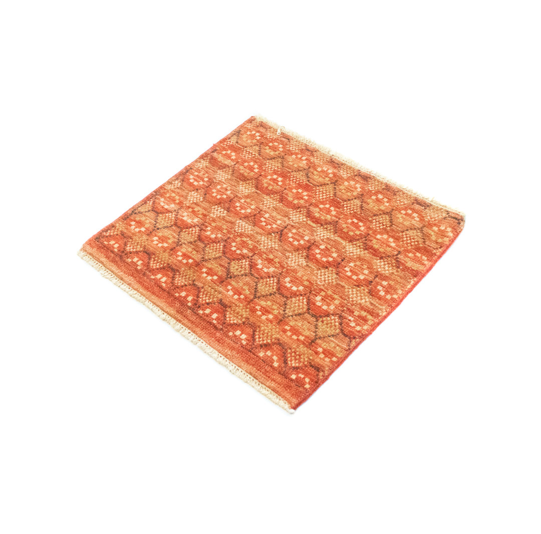 Reatha Hand Knotted Wool Orange Indoor/Outdoor Rug