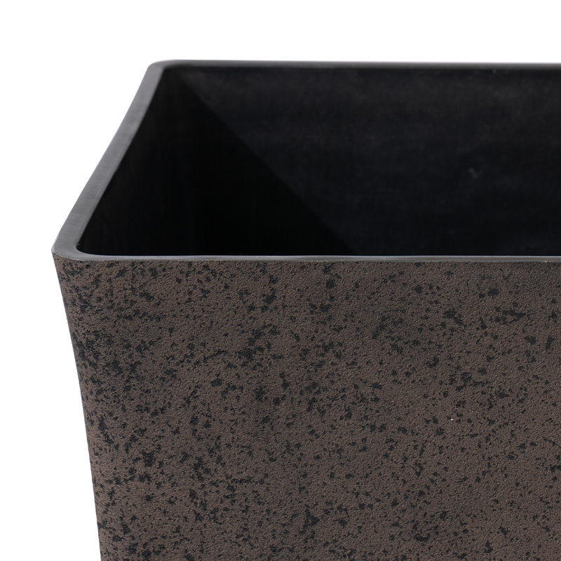 Amimma Self-Watering Rectangular Tall Planters, 20" H x 12" W x 12" D, Brown, 2