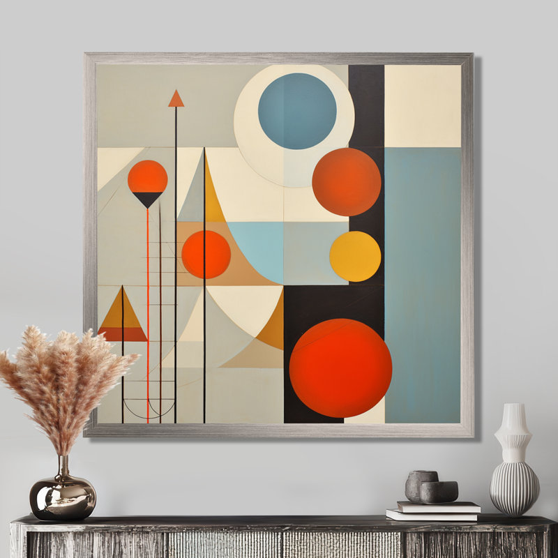 «Serendipity Abstract Mid-Century Geometrics I - Abstract Midcentury», art mural, H 36 po x l 36 po x P 1,5 po, Toile tendue
