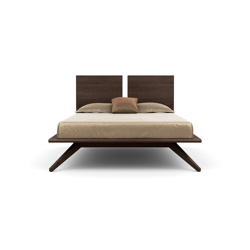 Astrid Solid Wood Platform Bed, Queen, Smoke Cherry