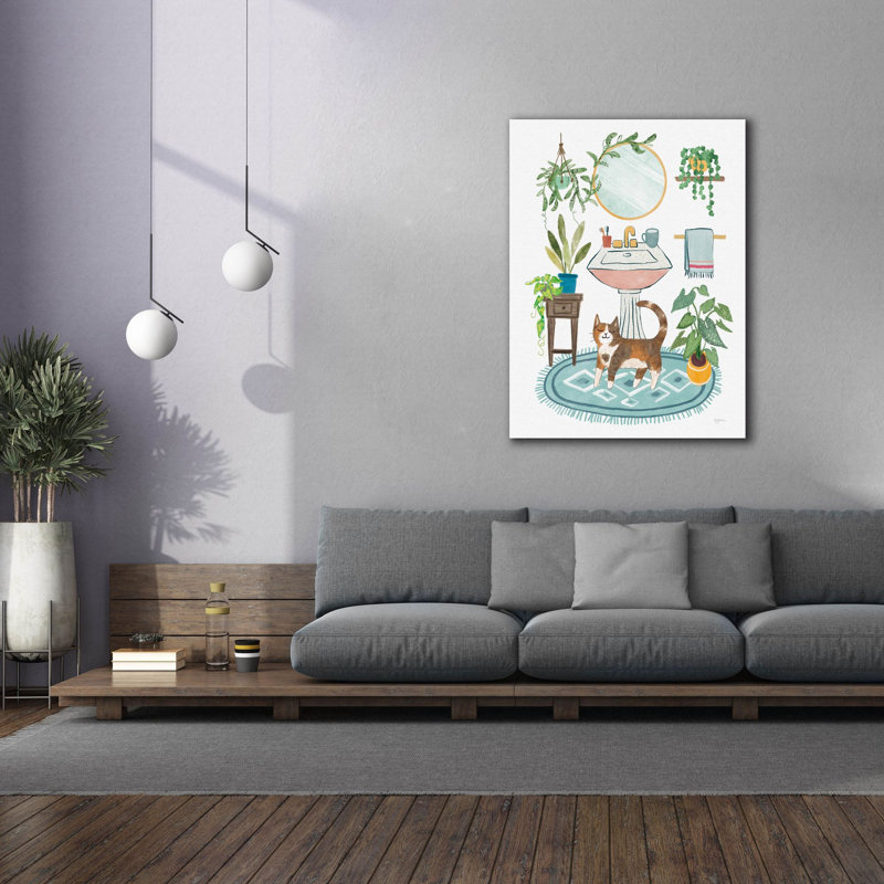 Toile épique Graffiti «Urban Jungle Bath 3» par Mary Urban, 26 po x 30 po, H 54 po x l 40 po x P 1,5 po