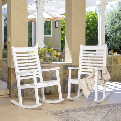 Royal Oversized Indoor/Outdoor Solid Wood Rocking Chair (Set of 2)