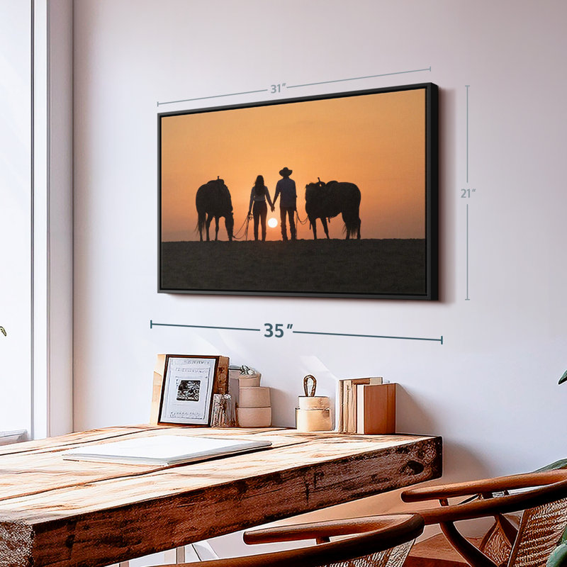 «Cowboy Couple Wall Art», H 21 po x l 31 po