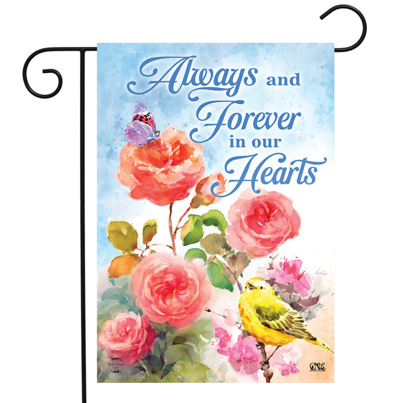 Drapeau de jardin «Always and Forever Flowers Bereavement»
