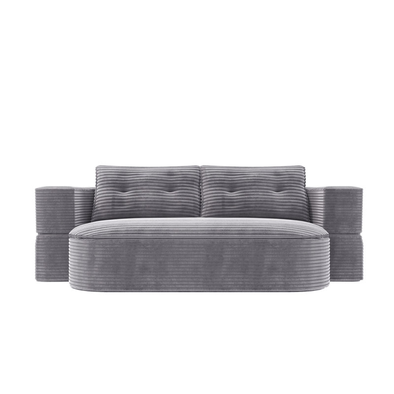 78.7 " W 2-In-1 Foldable Sofa, Light Gray