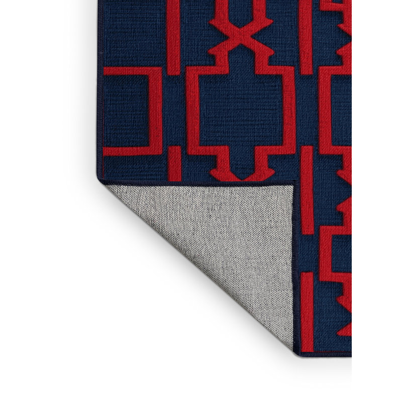 Tapis bleu en treillis lavable à la machine, Tapis de couloir 2 pi x 5 pi