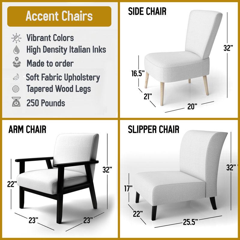 Peach Blossoming Abstractions II - Upholstered Contemporary Arm Chair, Botanical Abstract Accent Chair