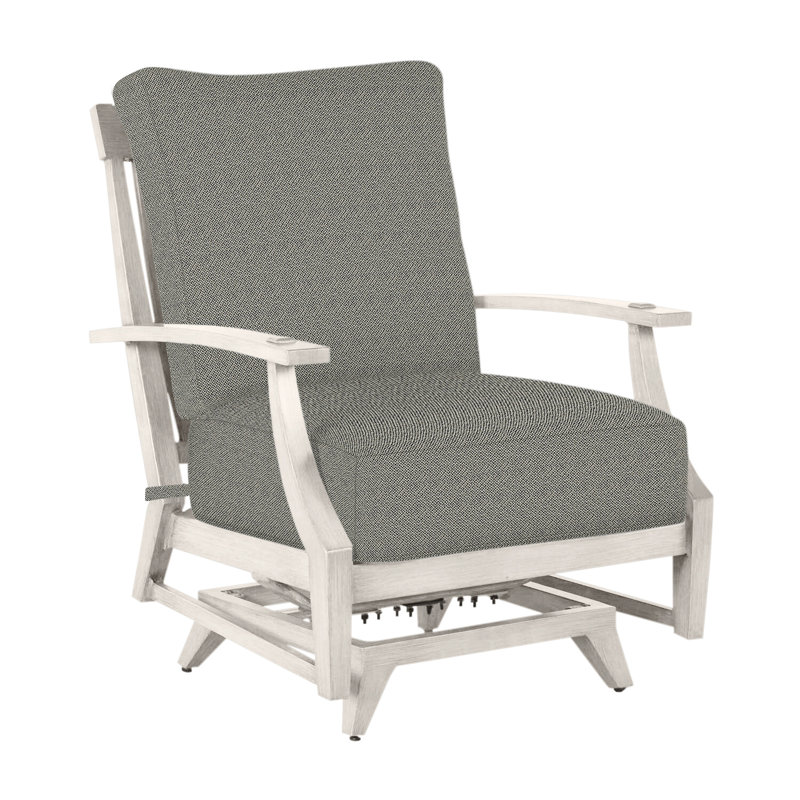 Croquet Patio Chair with Cushions, No Welt, Oyster, Intermix Bark