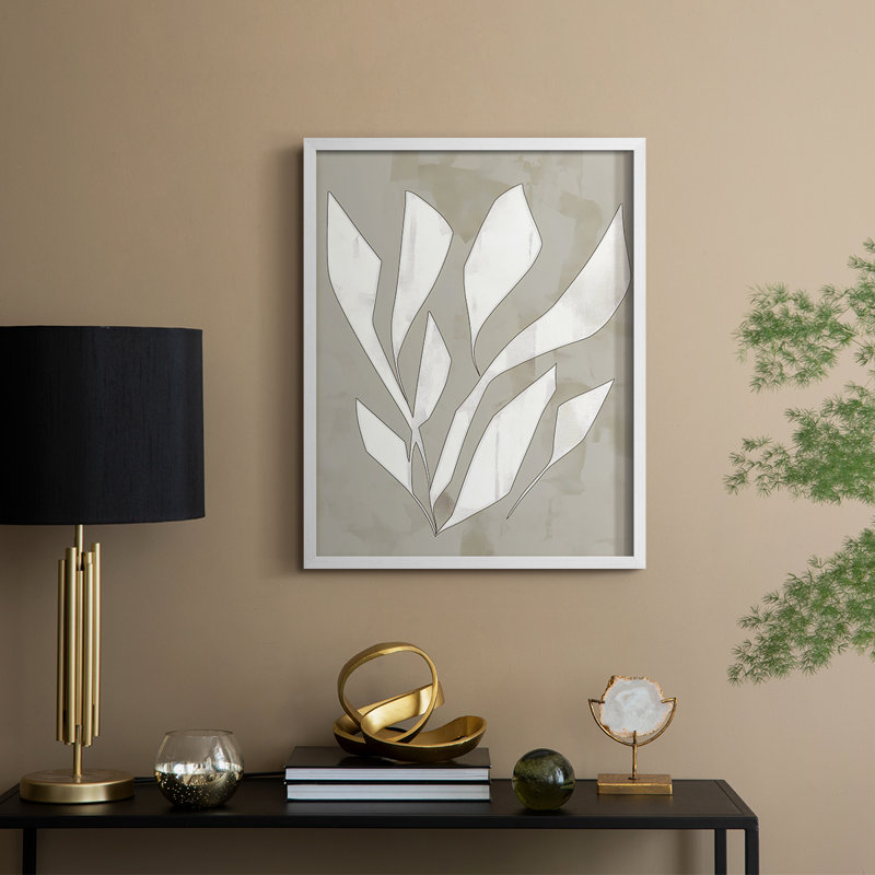«Abstract VII», reproduction encadrée - prête à être accrochée, H 14 po x l 11 po, Blanc