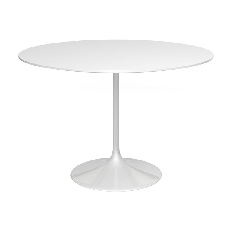 Clarke County Round Metal Base Dining Table, 74.5cm H x 110cm W x 110cm D, Black