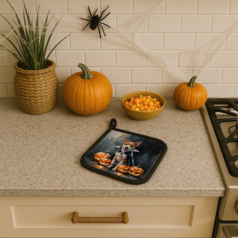 Paire de porte-pots Basenji Puppy Halloween