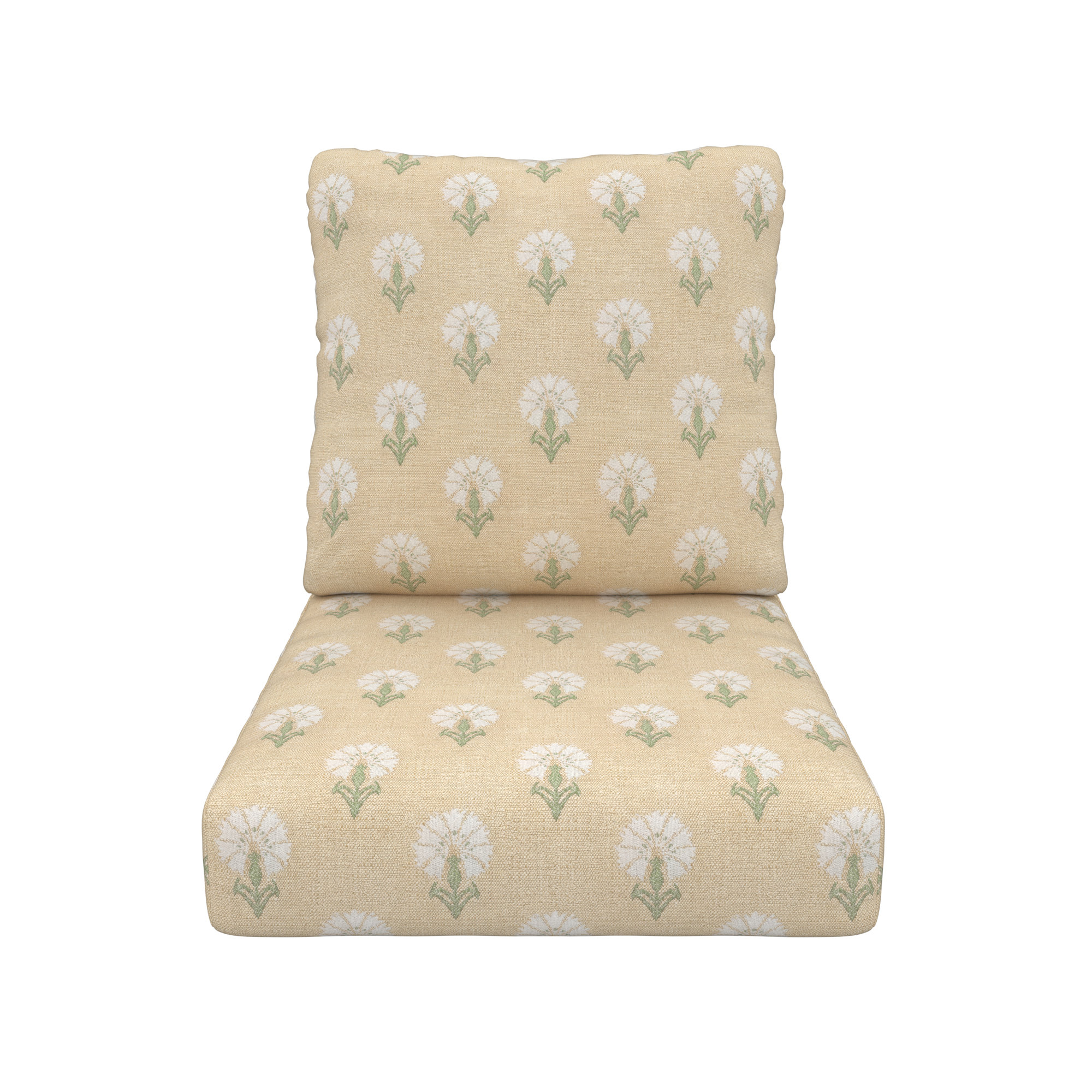 Amala Sunbrella® Outdoor Deep Seating Lounge Chair Seat/Back Cushion, Sunbrella Mira Sunshine