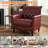 Accent Barrel Chair, Upholstered Faux Leather Club Chair With Nailed Trim, Comfy Reading Armchair For Living Room Bedroom Reception Room Office-1343144095