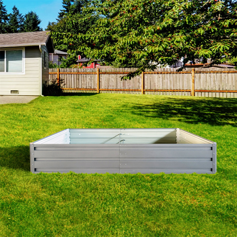 Lit de jardin en métal 6 x 3 x 1 pi, Gris