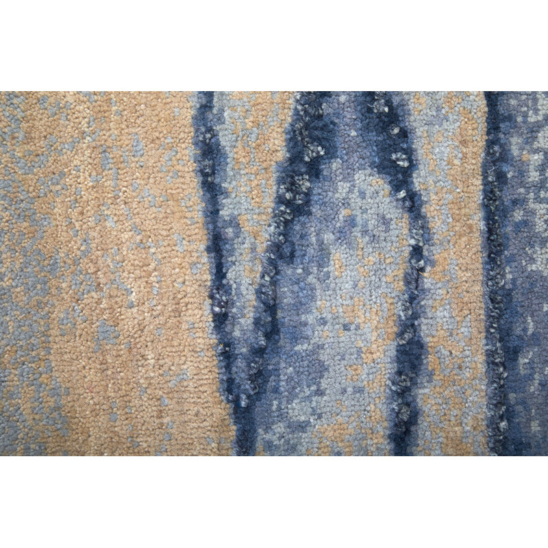 Livingston Modern Watercolor Blue Area Rug, Rectangle 7'9" x 9'9"