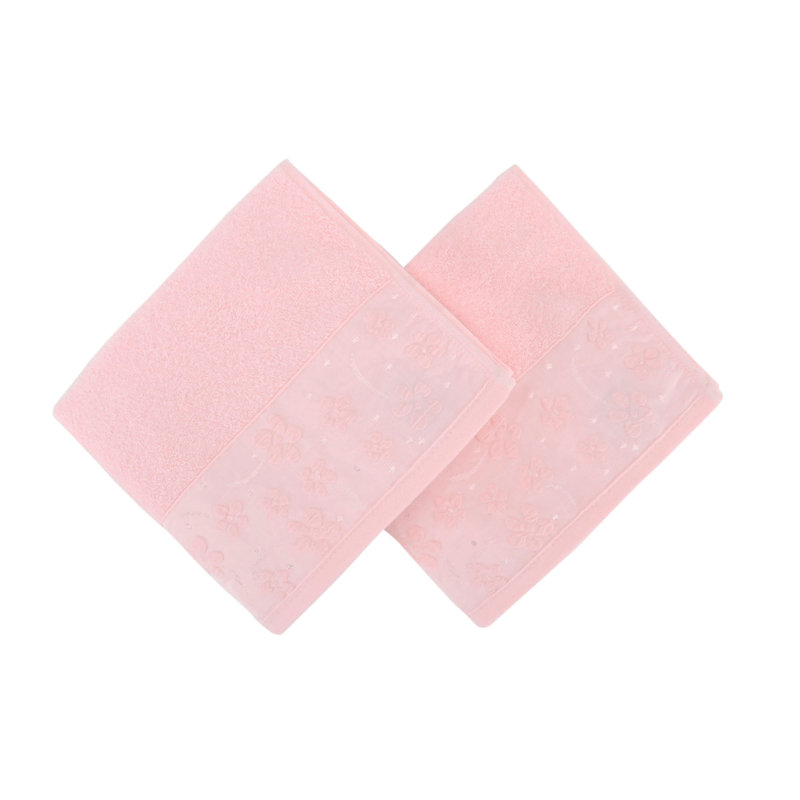 Ensemble de serviettes 100% coton 2 pièces Leupp, Poudre