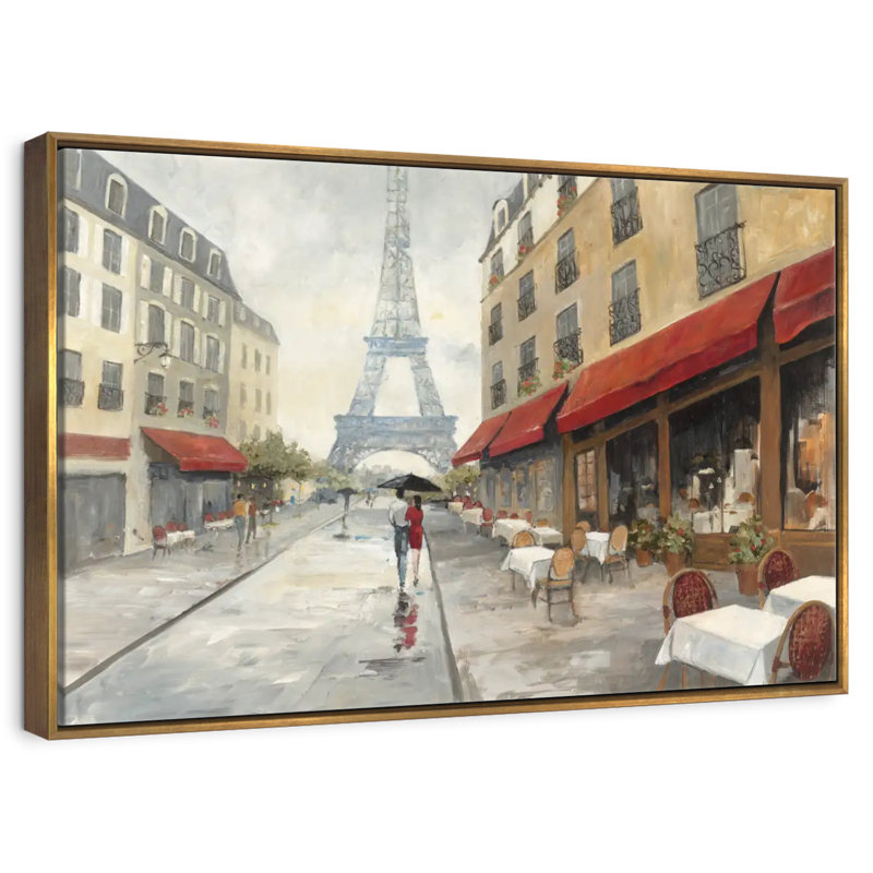 Le matin à Paris, Cadre flottant doré, 40 po x 27 po