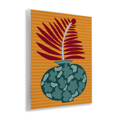  Vase moderne sur plaque murale jaune par Regina Moore