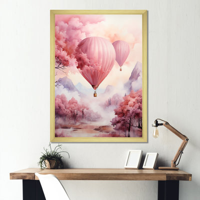 «Pink Whimsical Balloon Magic I», reproduction sur toile
