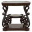 Table d'appoint avec tablette de rangement brune, 62 x 62 x 63 cm, en bois massif et MDF, une pièce, marron