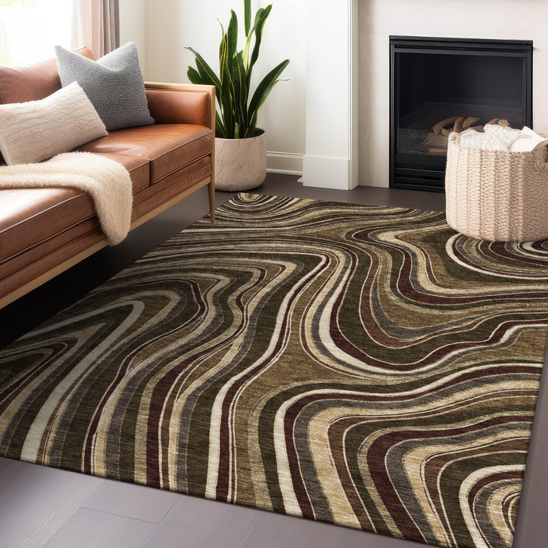 Premium Machine Washable Prisco Fudge Rug, Rectangle 3' x 5'