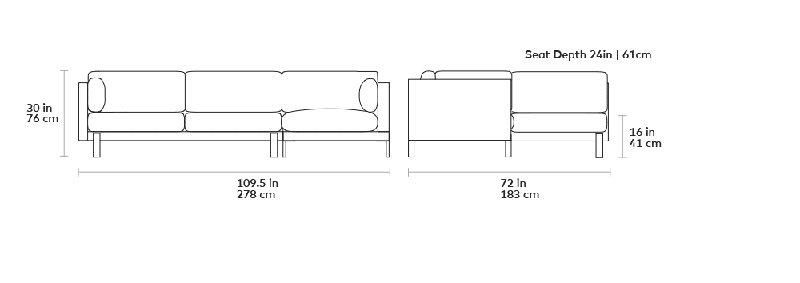 Silverlake Sectional, Andorra Pewter Performance Basketweave, Left Hand Facing