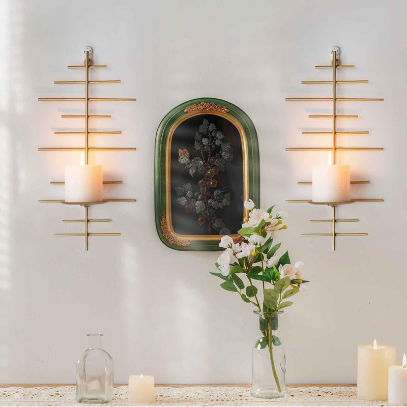 Golden Metal Candle Holder