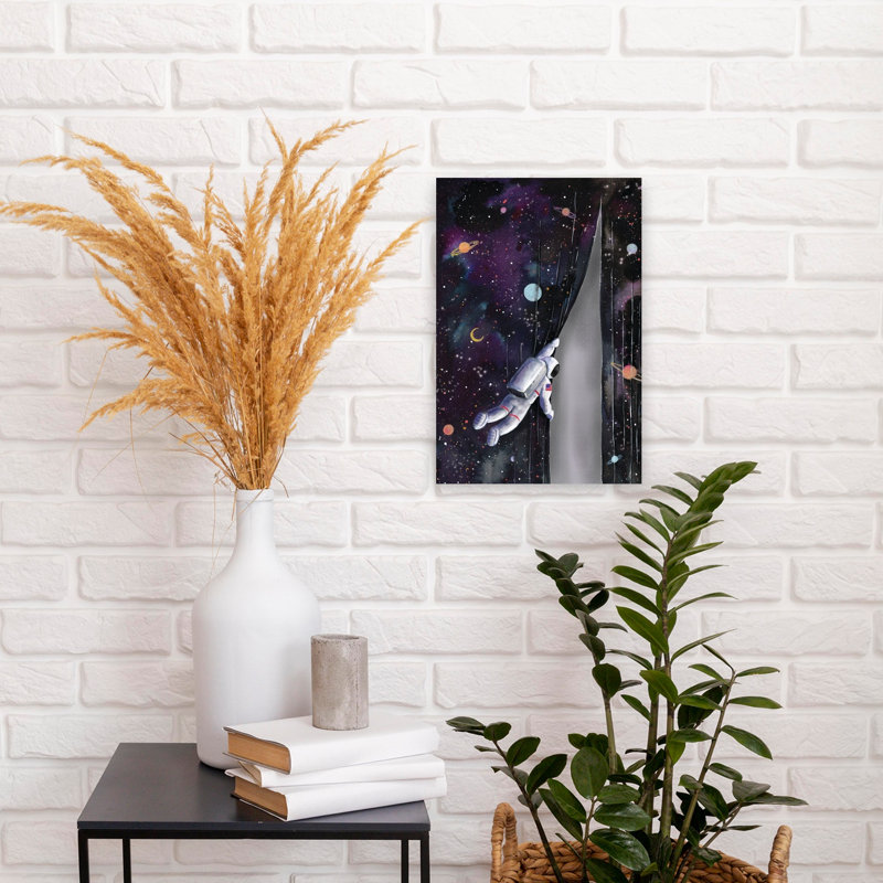 Astronaut In Space Abstract Contemporary Landscape Nature Wall Art Print, 45.72cm H x 30.48cm W