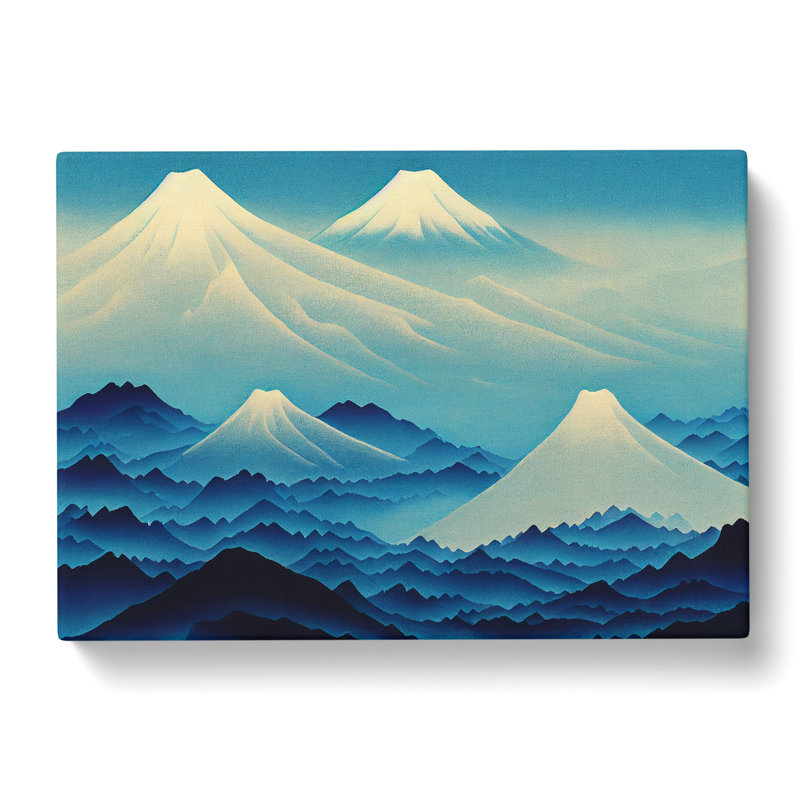 Statuesque Japanese Mountains - Wrapped Canvas, 50cm H x 76cm W x 3cm D