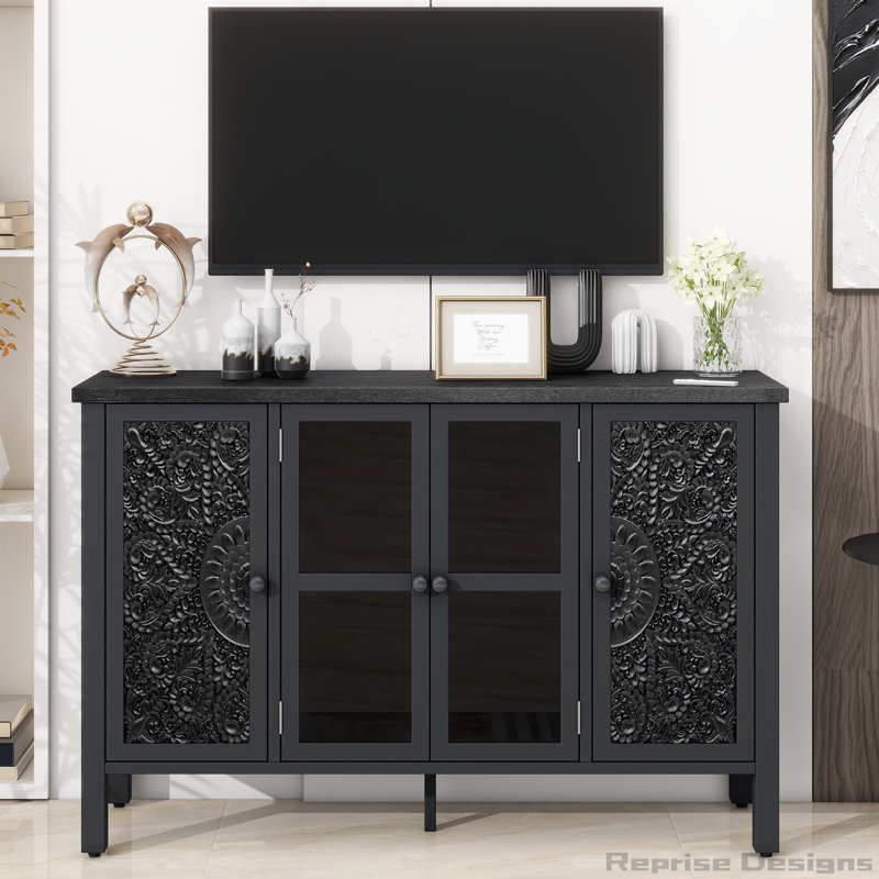 47.2'' Retro TV Stand for TVs up to 43 Inches, Black