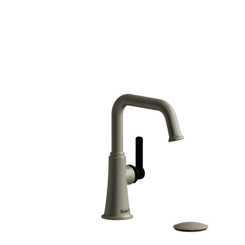 Robinet de salle de bain à trou unique avec drain en U Momenti ™, Or brossé, Levier