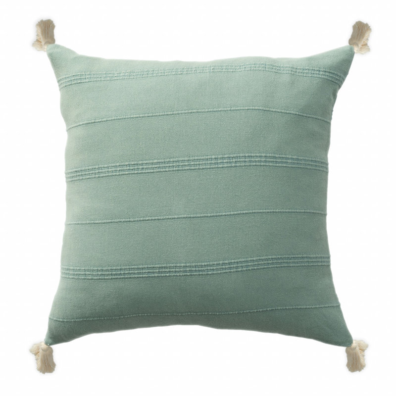  Coussin décoratif à pampilles, Aqua / vert