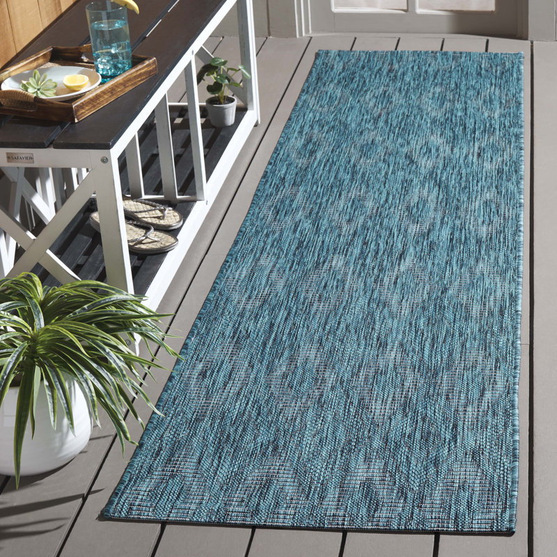 Tapis d'intérieur / extérieur géométrique à vaisselle, Tapis de couloir 2 pi 3 po x 8 pi