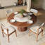 Table de salle à manger ronde en bois massif de style Mid-Century avec paresseux amovible en pierre Susan Jaivyn-1750972830-1750945619