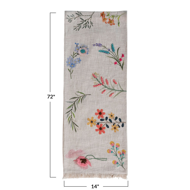 Ingeborg Runner Floral Cotton Table Runner