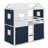 Bunk Wood House Bed With Tent-1843614669-1843614667