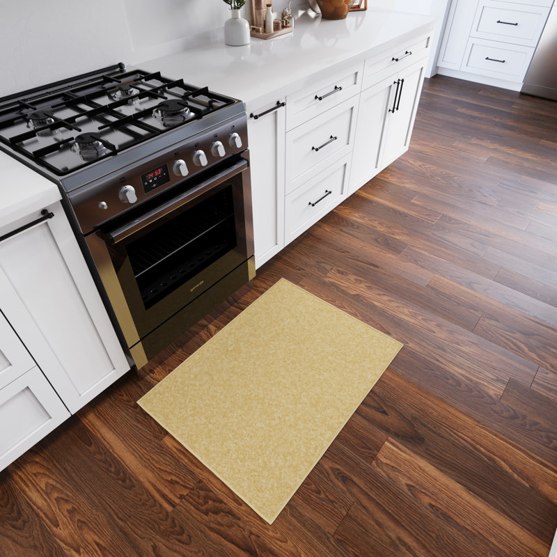 Ottohome Beige Entryway Mat, Rectangle 2'3" x 3', Beige