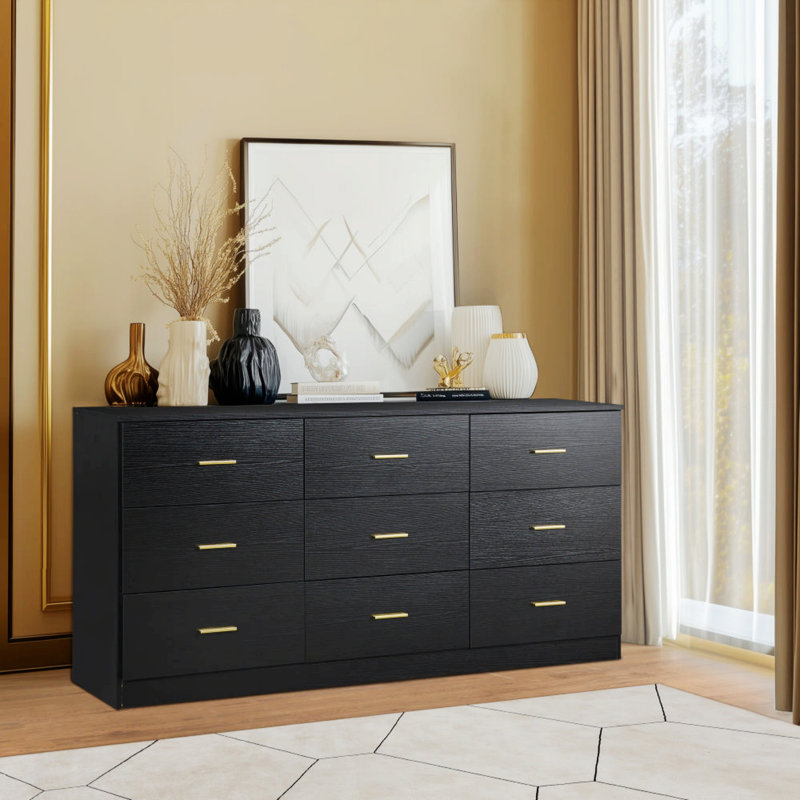 Commode horizontale 9 tiroirs Simple Style