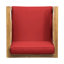 Fauteuil en bois de style milieu du siècle avec coussin en tissu à effet mouillé, 78 cm x 67 cm, 19,2 kg, revêtement Relax.