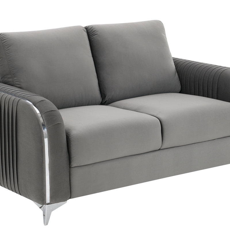 Causeuse et canapé en velours gris Wenona