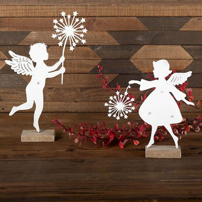 Ensemble de 2 décorations de fées garçon et fille