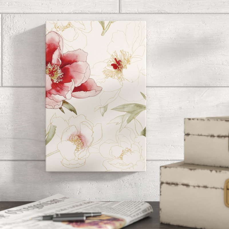 «Unfinished Floral II», peinture sur toile, H 12 po x l 8 po