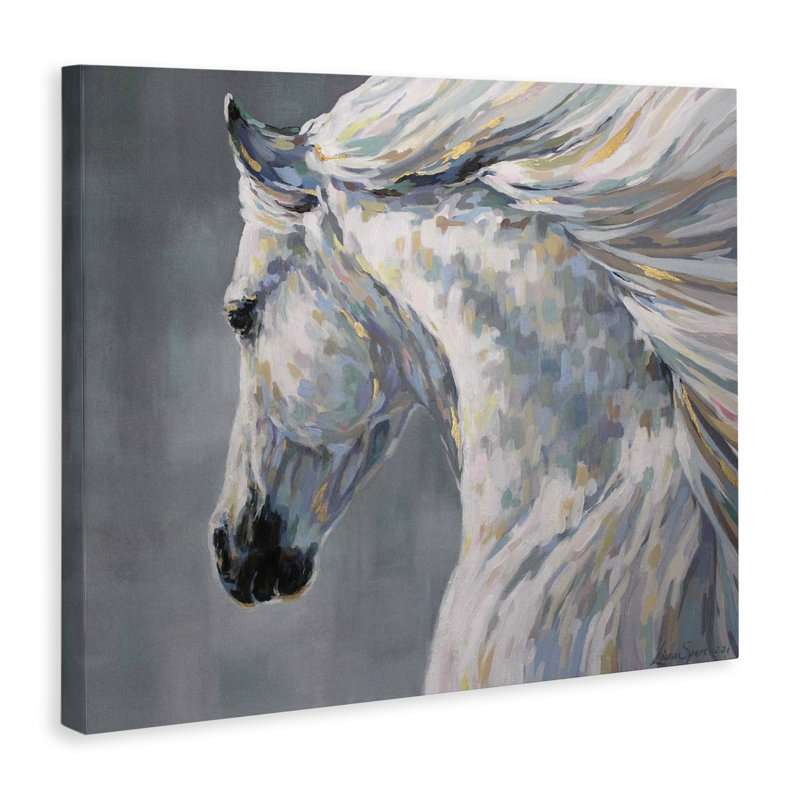 Art mural sur toile Ava Modern Horse, design par Linda Sperruche, H 36 po x l 48 po