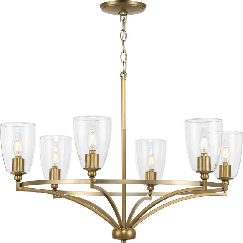 Parkhurst 6 - Light Steel Dimmable Wagon Wheel Chandelier, Brushed Bronze