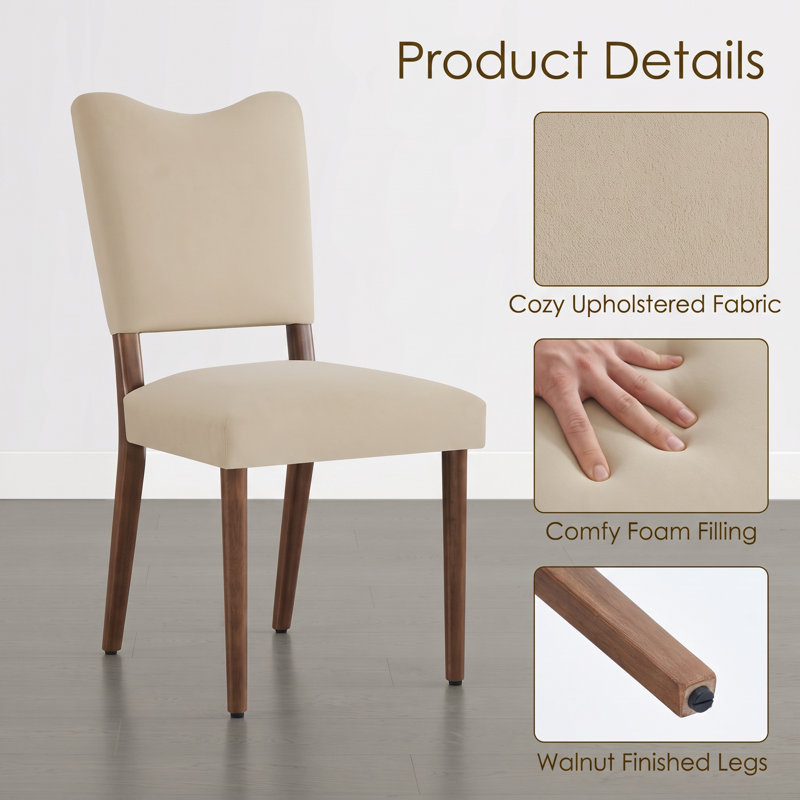 Velvet Upholstered Dining Chairs, Linen